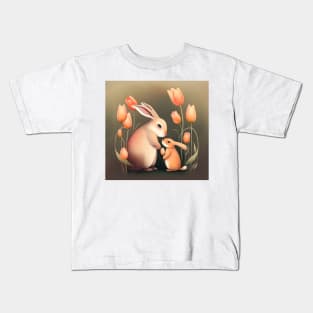 Sweet Mom and Baby Rabbit Kids T-Shirt